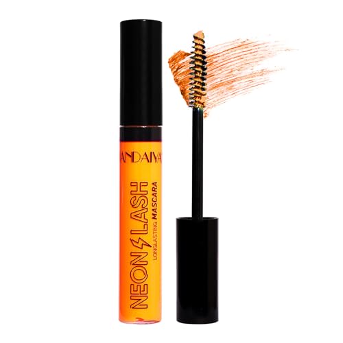Orange-Colorful Fluorescent Mascaras Makeup, Volumizing & Lengthening Mascara for Eyelashes Waterproof Long-lasting Charming, Cruelty Free Vegan Eye Makeup von HISUNBEN