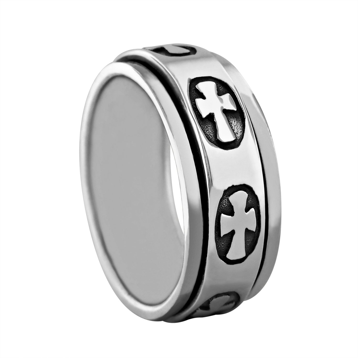 925 Sterling Silber Kreuz Spinner Fidget Ring, Größe 6.5 - 13.5 925 Sterling Silber Kreuz Spinner Fidget Ring, Größe 6.5 - 13.5 von HISilverJewelry