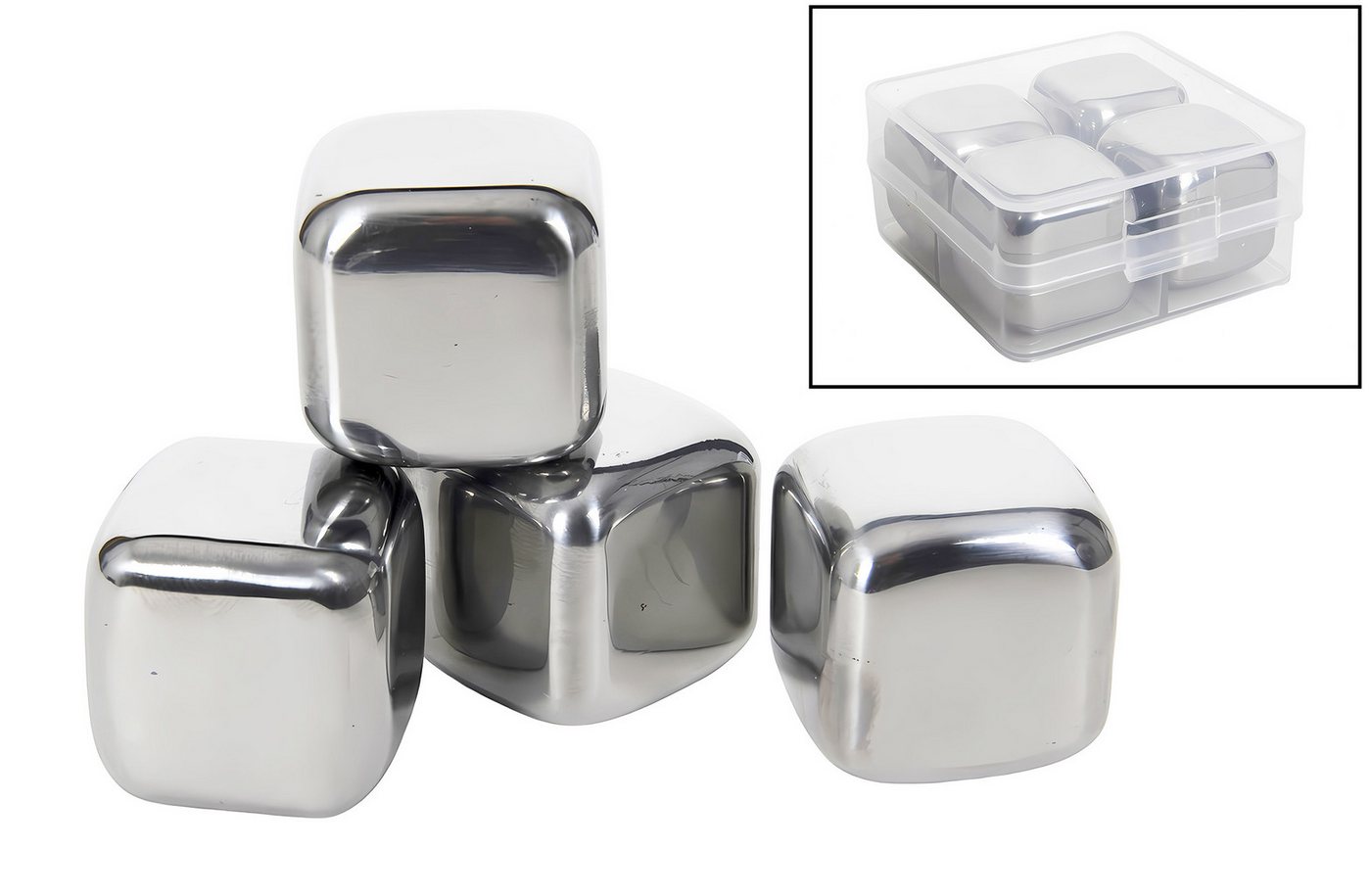 HIT Trading Eiswürfel-Steine 4x EISWÜRFEL Set aus Edelstahl wiederverwendbar Kühlsteine 74, Dauereiswürfel Eis Würfel Eiswürfelformen Cocktail Whisky Kühlstein HIT Trading Eiswürfel-Steine 4x EISWÜRFEL Set aus Edelstahl wiederverwendbar Kühlsteine 74, Dauereiswürfel Eis Würfel Eiswürfelformen Cocktail Whisky Kühlstein von HIT Trading