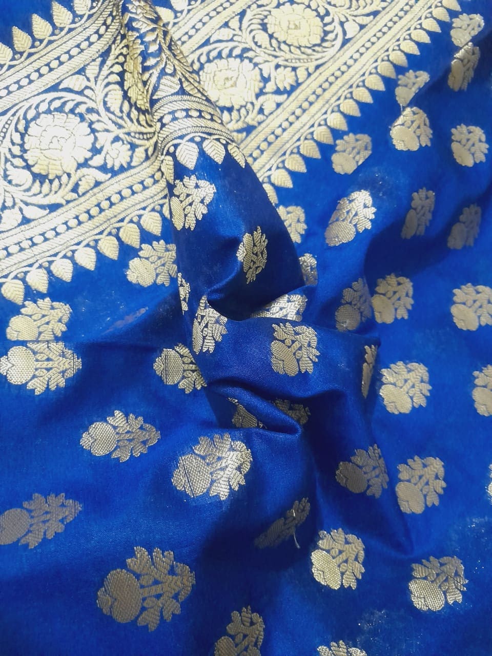 Blau Buti Dupatta Designer Hochzeit Banarasi Seide Zari Arbeit Handloom Artsilk Handmade Dupatta von HITESHTEXTILES
