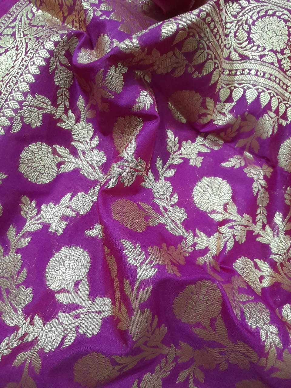 Handloom Dupatta Lila Art Silk Hochzeits Zari Work Banarasi Designer Handmade von HITESHTEXTILES