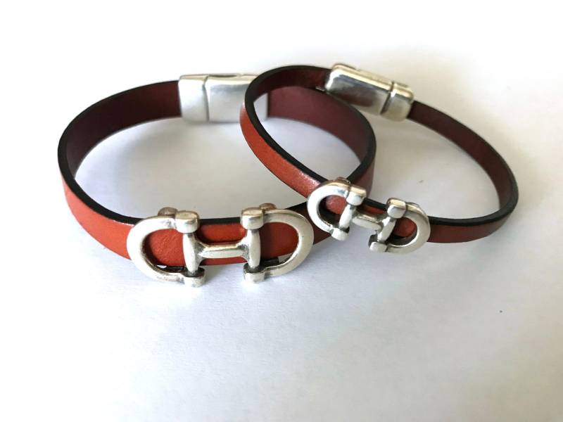 His & Hers Leder Trensen Bit Armband Set Reitsport Schmuck von HITUK