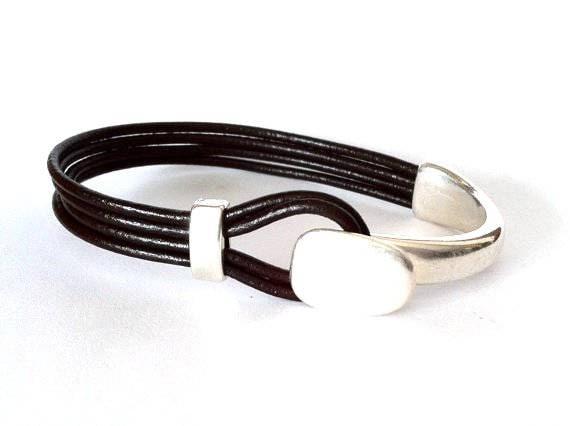 Herren Lederarmband, Geschenk Für Ihn, Haken Verschluss Armband, Unisex, Boho , Valentinstag, Valentinstag von HITUK