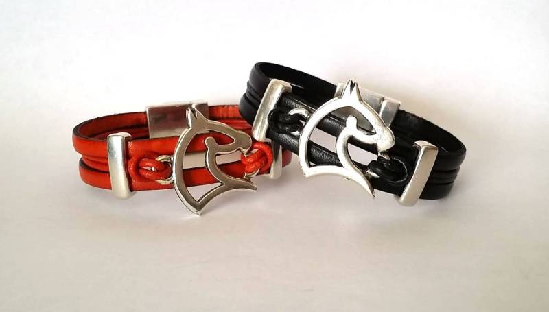 Lederarmband Pferd Zamak Reiterschmuck von HITUK