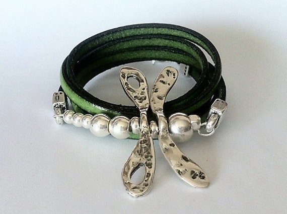 Libelle Leder Wickelarmband Boho Schmuck von HITUK