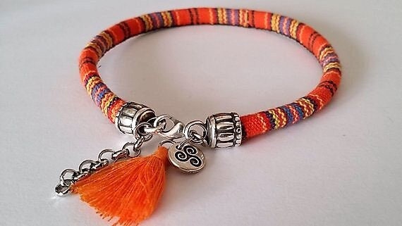 Oranges Freundschafts Fußkettchen Boho Charm Fußkettchen Mit Quaste von HITUK