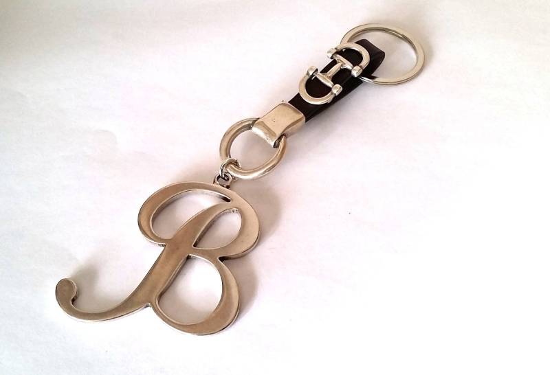 Personalisierter Anfangs-Schlüsselanhänger, Reitpferde-Gebiss, Lederanhänger von HITUK