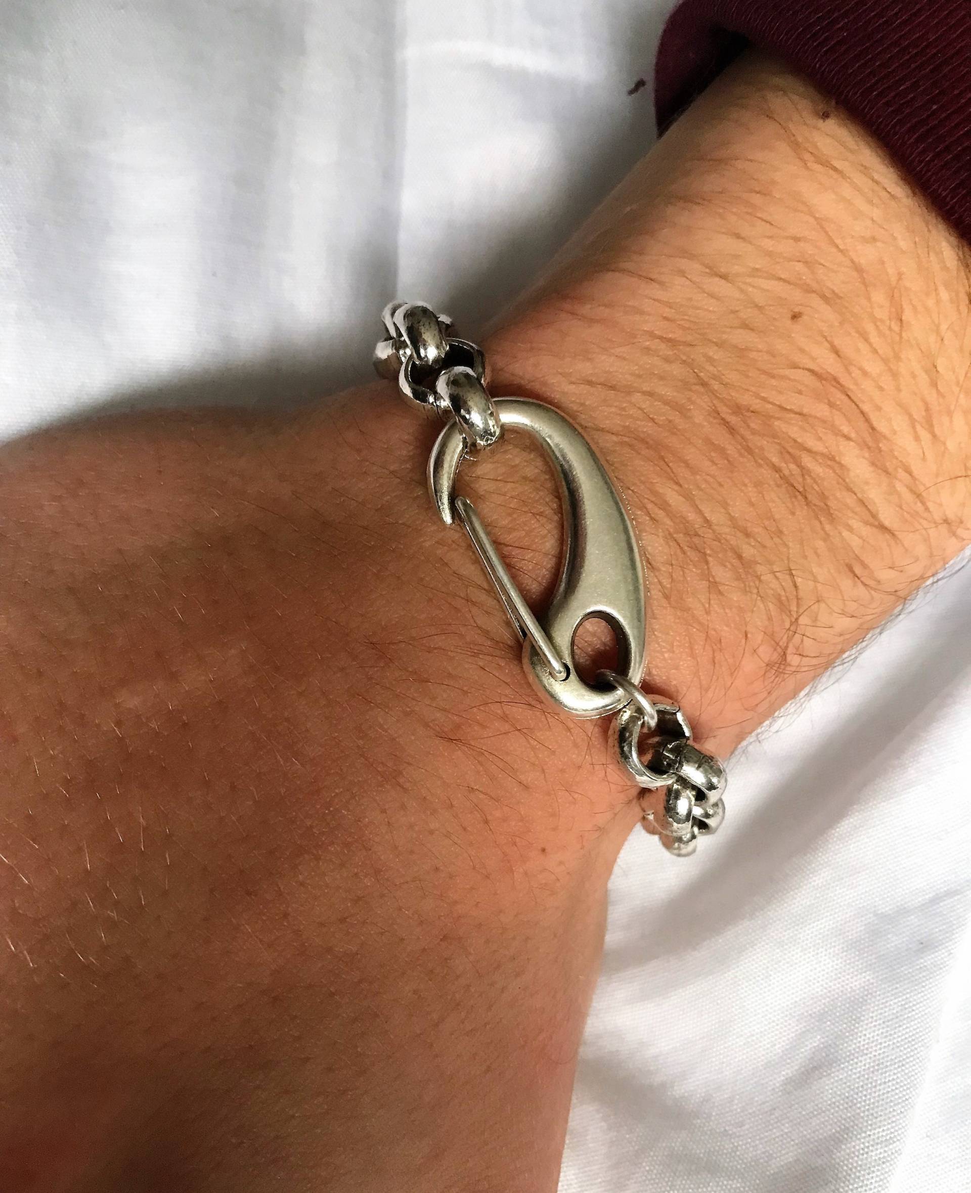 Silber Kettenarmband, Gliederarmband, Kettenarmband Für Herren, Dickes Ovales Geschenk Männer, Muttertagsgeschenk von HITUK