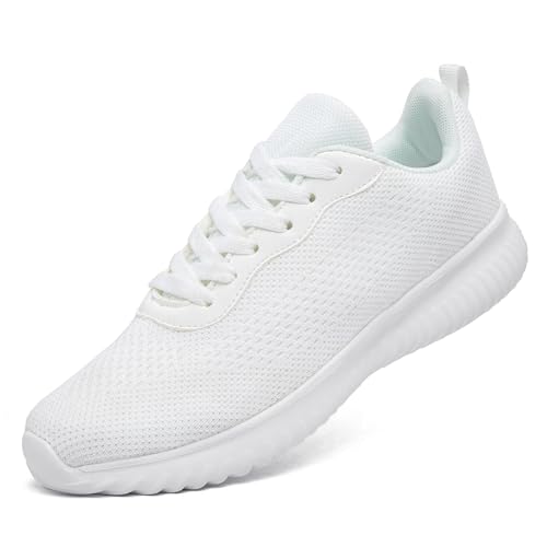 HIULYCENCE Turnschuhe Damen Sneakers Leichte Sportschuhe Bequem Wanderschuhe Atmungsaktiv Laufschuhe Weiß 37 EU von HIULYCENCE