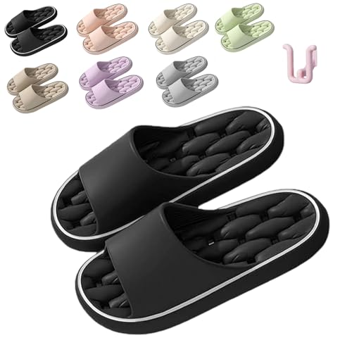 Baumme Ergonomische Ultraweiche Schnelltrocknende Hausschuhe, Cloudslipper Orthopädische Weich Rutschfest Badeschuhe (Schwarz, Erwachsene, 40, Numerisch (von/bis), EU Schuhgrößensystem, 41, M) von HItianya
