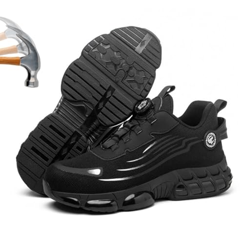 Ergonomischer und Schmerzlindernder Sicherheitsschuh, Steel Toe Cap Trainers Non Slip Safety, Sicherheitsschuhe Herren s3 (Black, Erwachsene, 39, Numerisch, EU Schuhgrößensystem, M) von HItianya