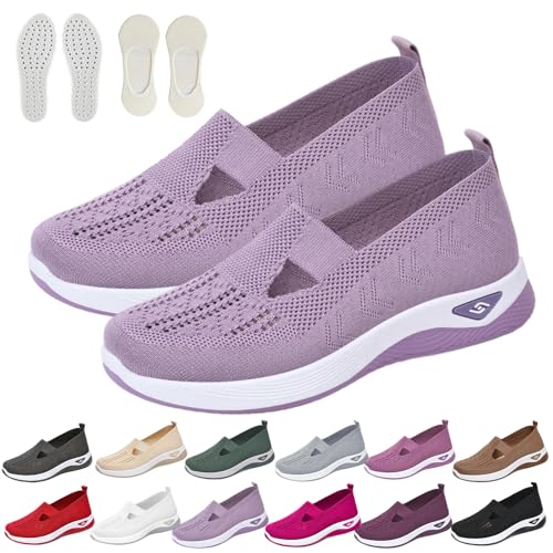 HItianya Annelie Der Sommerschuhe Damen Bequem, Leichte Orthopaedic Mesh Schuhe Sneaker für Spürbare Leichtigkeit und Komfort (D, Erwachsene, 38, Numerisch, EU Schuhgrößensystem, Breit) von HItianya