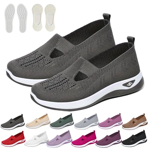 HItianya Annelie Der Sommerschuhe Damen Bequem, Leichte Orthopaedic Mesh Schuhe Sneaker für Spürbare Leichtigkeit und Komfort (G, Erwachsene, 43, Numerisch, EU Schuhgrößensystem, Breit) von HItianya
