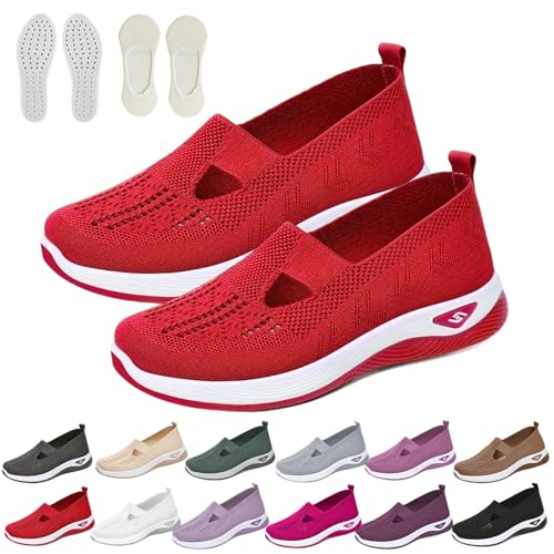 HItianya Annelie Der Sommerschuhe Damen Bequem, Leichte Orthopaedic Mesh Schuhe Sneaker für Spürbare Leichtigkeit und Komfort (J, Erwachsene, 37, Numerisch, EU Schuhgrößensystem, Breit) von HItianya