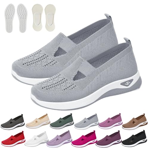 HItianya Annelie Der Sommerschuhe Damen Bequem, Leichte Orthopaedic Mesh Schuhe Sneaker für Spürbare Leichtigkeit und Komfort (K, Erwachsene, 37, Numerisch, EU Schuhgrößensystem, Breit) von HItianya