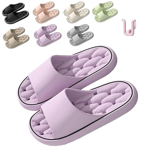 HItianya Baumme Ergonomische Ultraweiche Schnelltrocknende Hausschuhe, Cloudslipper Orthopädische Weich Rutschfest Badeschuhe (Lila, Erwachsene, 42, Numerisch (von/bis), EU Schuhgrößensystem, 43, M) von HItianya