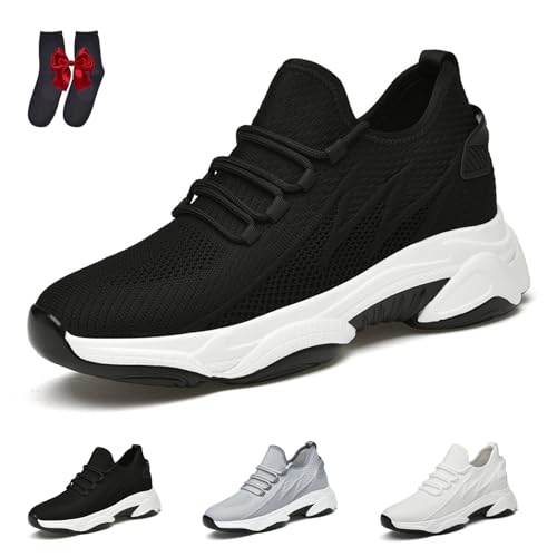 HItianya Elevateshoes Limitless 4/6/8/10 cm Herren Schuhe, Bequeme Sneaker, Unsichtbare Höhe, Atmungsaktiv, Lässige Mesh-Wanderschuhe (Schwarz 8cm, Erwachsene, 45, Numerisch, EU Schuhgrößensystem, M) HItianya Elevateshoes Limitless 4/6/8/10 cm Herren Schuhe, Bequeme Sneaker, Unsichtbare Höhe, Atmungsaktiv, Lässige Mesh-Wanderschuhe (Schwarz 8cm, Erwachsene, 45, Numerisch, EU Schuhgrößensystem, M) von HItianya