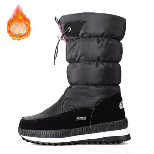 HItianya Houstape Schneestiefel Damen-Wärmend,Houstape Winterstiefel.Wasserdichte, Rutschfeste, Warme Winterstiefel Für Damen (Schwarz, Erwachsene, 39, Numerisch, EU Schuhgrößensystem, M) von HItianya