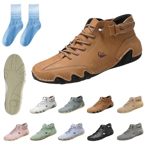 HItianya Mivoxa Schuhe Leder Herren, Alpaca Barfuss Schuhe Damen, BarfußSchuhe Herren, Leicht Und Atmungsaktiv (Braun, Erwachsene, 39, Numerisch, EU Schuhgrößensystem, M) von HItianya