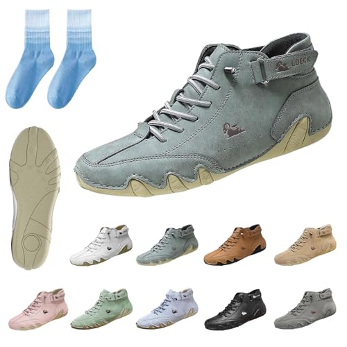 HItianya Mivoxa Schuhe Leder Herren, Alpaca Barfuss Schuhe Damen, BarfußSchuhe Herren, Leicht Und Atmungsaktiv (Grün, Erwachsene, 36, Numerisch, EU Schuhgrößensystem, M) von HItianya