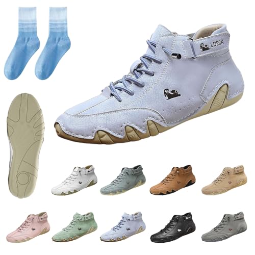 HItianya Mivoxa Schuhe Leder Herren, Alpaca Barfuss Schuhe Damen, BarfußSchuhe Herren, Leicht Und Atmungsaktiv (Hellblau, Erwachsene, 45, Numerisch, EU Schuhgrößensystem, M) von HItianya
