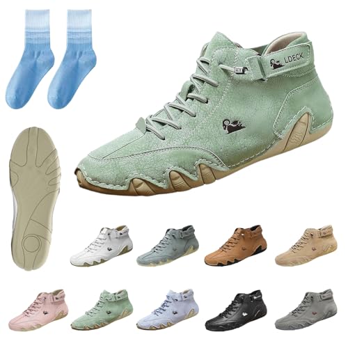 HItianya Mivoxa Schuhe Leder Herren, Alpaca Barfuss Schuhe Damen, BarfußSchuhe Herren, Leicht Und Atmungsaktiv (Hellgrün, Erwachsene, 40, Numerisch, EU Schuhgrößensystem, M) von HItianya