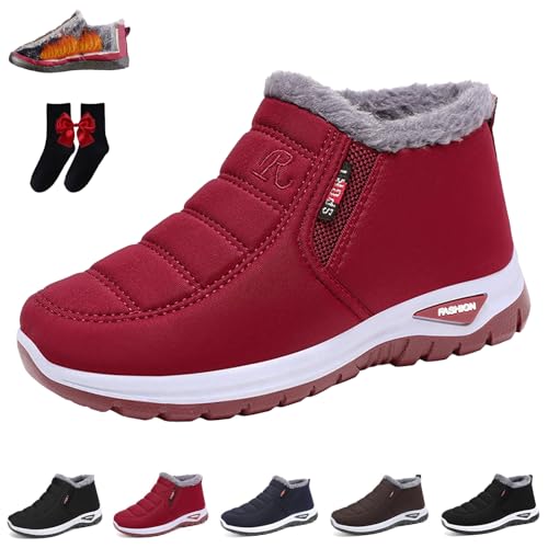 HItianya Podofit Winterstiefel, Podomax Orthopädischer Winterstiefel,Unisex- Winter Wasserdichte Rutschfeste Schneestiefel (A-Rot, Erwachsene, 44, Numerisch, EU Schuhgrößensystem, M) von HItianya