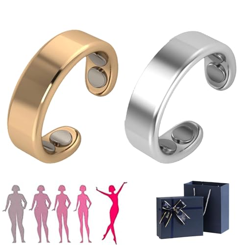 HItianya Sömni Ring Damen Wechseljahre, Frei einstellbar wechseljahre ring, 4 starke Magnete magnetfeldtherapie ring für Männer und Frauen, Entspannung, Schlafhilfe, Müdigkeitsreduzierung (*2b) von HItianya