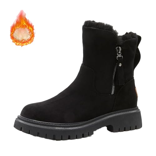 Orthograce Schneestiefel mit Futter, wasserdichte warme Winterstiefel aus Leder, Schneestiefel mit seitlichem Reißverschluss für Damen (Schwarz, Erwachsene, 41, Numerisch, EU Schuhgrößensystem, M) Orthograce Schneestiefel mit Futter, wasserdichte warme Winterstiefel aus Leder, Schneestiefel mit seitlichem Reißverschluss für Damen (Schwarz, Erwachsene, 41, Numerisch, EU Schuhgrößensystem, M) von HItianya