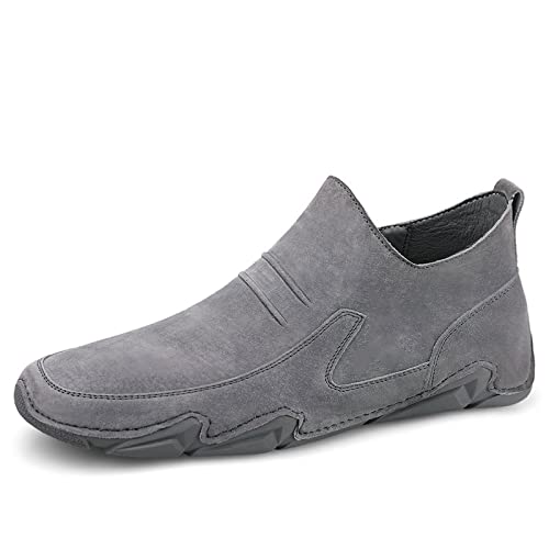 HJBFVXV Herren-Espadrilles Business Men Shoes Slip on Loafers Casual Footwear Male Comfortable Flats Man Casual Sneakers (Color : Grijs, Size : 11) von HJBFVXV