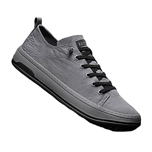 HJBFVXV Herren-Espadrilles Summer Sneakers Men Shoes Comfortable Breathable Ice Silk Casual Shoes Lightweight Walking Flat Shoes Male Sneakers (Color : Grijs, Size : 42 EU) von HJBFVXV