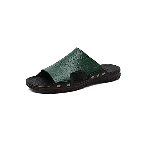 HJBFVXV Herrensandalen Designer Breathable Sports Leather Outdoor Sandals Men Summer Casual Shoes Men Beach Comfort Slippers (Color : Blue, Size : 8) von HJBFVXV