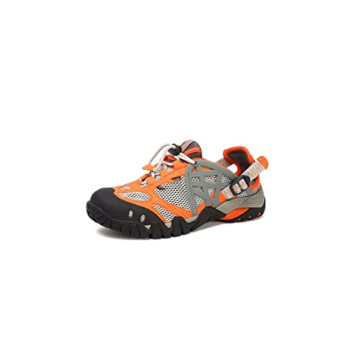 HJBFVXV Herrensandalen Hiking Shoes Men Waterproof Trekking Shoes Women Breathable Quick Dry Water Shoes Beach Sandals Sneakers (Color : Orange, Size : 42 EU) von HJBFVXV