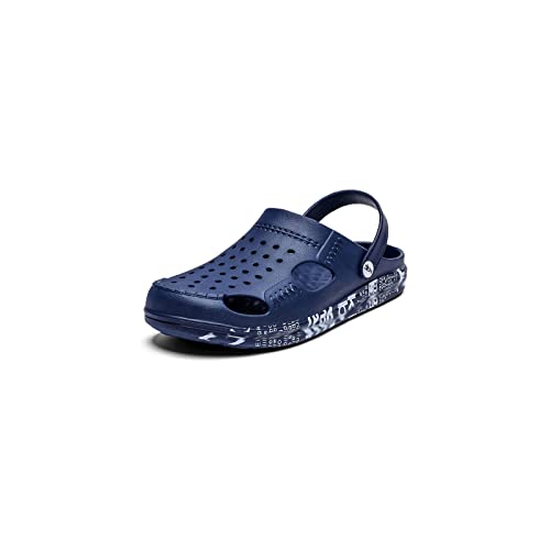 HJBFVXV Herrensandalen Men's Rubber Beach Sandals Summer Shoes Garden Sandals Breathable Clogs Men's Loafers Outdoors (Color : Blue, Size : 12) von HJBFVXV