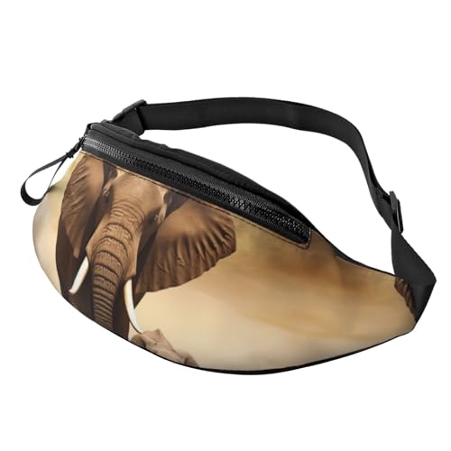 Bauchtasche für Damen und Herren, Schultertasche, Elefant und Elefant, Umhängetasche, Gürteltaschen mit verstellbarem Riemen Bauchtasche für Damen und Herren, Schultertasche, Elefant und Elefant, Umhängetasche, Gürteltaschen mit verstellbarem Riemen von HJBNW