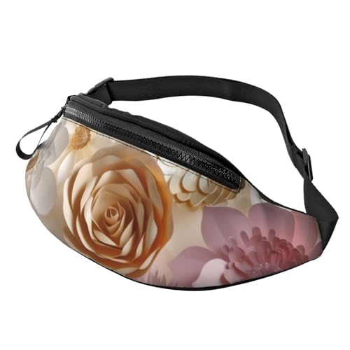 Bauchtasche für Damen und Herren, Schultertasche, Schultertasche, Gürteltasche mit verstellbarem Riemen, Weiß / Gold Bauchtasche für Damen und Herren, Schultertasche, Schultertasche, Gürteltasche mit verstellbarem Riemen, Weiß / Gold von HJBNW