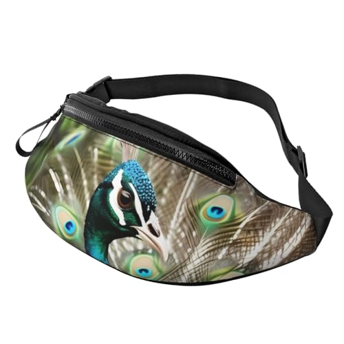Bauchtasche für Damen und Herren, schöner Pfau, Umhängetasche, Gürteltaschen mit verstellbarem Riemen Bauchtasche für Damen und Herren, schöner Pfau, Umhängetasche, Gürteltaschen mit verstellbarem Riemen von HJBNW