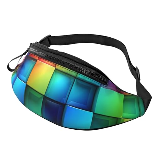 Gürteltasche für Damen und Herren, Regenbogenfarben, kariert, Umhängetasche, Gürteltaschen mit verstellbarem Riemen Gürteltasche für Damen und Herren, Regenbogenfarben, kariert, Umhängetasche, Gürteltaschen mit verstellbarem Riemen von HJBNW
