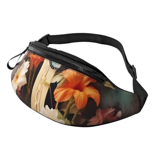 Gürteltasche für Damen und Herren, Schultertasche, Blumenzweige am Kreuz, Umhängetasche, Gürteltaschen mit verstellbarem Riemen Gürteltasche für Damen und Herren, Schultertasche, Blumenzweige am Kreuz, Umhängetasche, Gürteltaschen mit verstellbarem Riemen von HJBNW