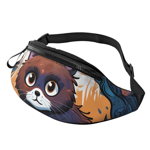 Gürteltasche für Damen und Herren, Schultertasche, Katze, Umhängetasche, Gürteltaschen mit verstellbarem Riemen Gürteltasche für Damen und Herren, Schultertasche, Katze, Umhängetasche, Gürteltaschen mit verstellbarem Riemen von HJBNW