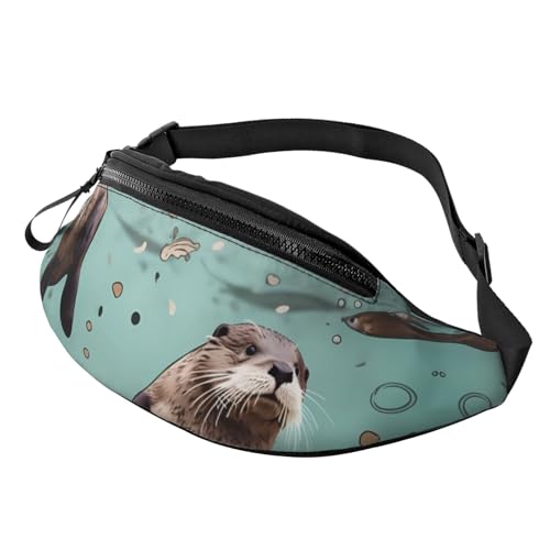 Gürteltasche für Damen und Herren, Schultertasche, Otter, Crossbody-Tasche, Gürteltaschen mit verstellbarem Riemen von HJBNW