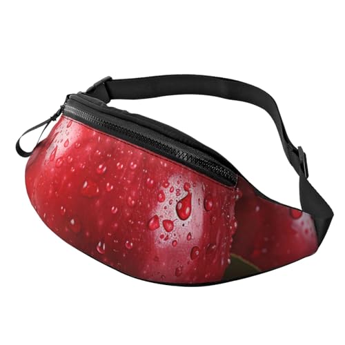 Gürteltasche für Damen und Herren, Schultertasche, Schultertasche, Gürteltasche mit verstellbarem Riemen, roter Apfel, Obst von HJBNW