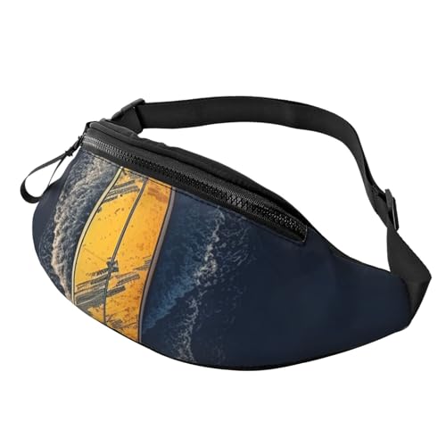 Gürteltasche für Damen und Herren, Schultertasche, Surfbrett, Crossbody-Tasche, Gürteltaschen mit verstellbarem Riemen von HJBNW