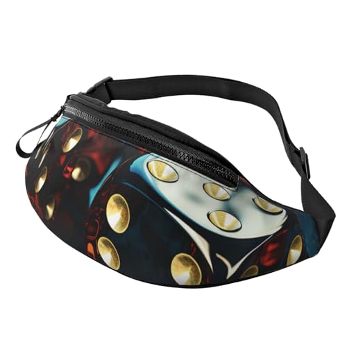 Gürteltasche für Damen und Herren, Schultertasche, Würfelgrafik, Crossbody-Tasche, Gürteltaschen mit verstellbarem Riemen von HJBNW