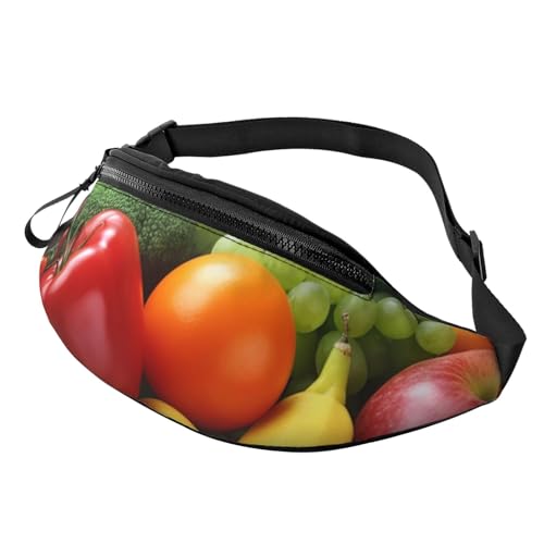 Gürteltasche für Damen und Herren, Schultertasche, mit verstellbarem Riemen, frisches Gemüse, Obst, Crossbody-Tasche von HJBNW