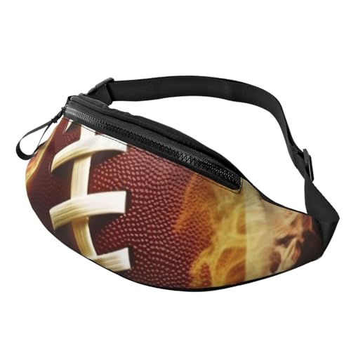 Gürteltasche für Damen und Herren, mit verstellbarem Riemen, Motiv: Flaming, American Football, Crossbody-Tasche, Gürteltasche von HJBNW