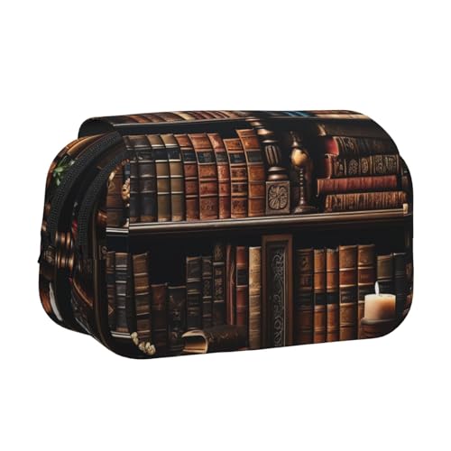 HJBNW Bücherregal Federmäppchen mit mehreren Fächern, großes Fassungsvermögen, tragbare Make-up-Tasche für Damen und Herren von HJBNW