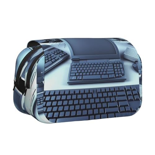 HJBNW Federmäppchen für Computer und Internet, mehrere Fächer, große Kapazität, tragbare Make-up-Tasche für Männer und Frauen von HJBNW