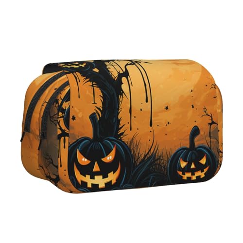 HJBNW Federmäppchen für Halloween-Party, mit mehreren Schlitzen, großes Fassungsvermögen, tragbare Make-up-Tasche für Männer und Frauen, Orange HJBNW Federmäppchen für Halloween-Party, mit mehreren Schlitzen, großes Fassungsvermögen, tragbare Make-up-Tasche für Männer und Frauen, Orange von HJBNW
