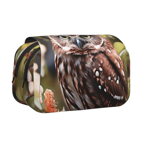 HJBNW Federmäppchen mit Eulen- und Blumenmotiv und mehreren Schlitzen, großes Fassungsvermögen, tragbare Make-up-Tasche für Männer und Frauen HJBNW Federmäppchen mit Eulen- und Blumenmotiv und mehreren Schlitzen, großes Fassungsvermögen, tragbare Make-up-Tasche für Männer und Frauen von HJBNW